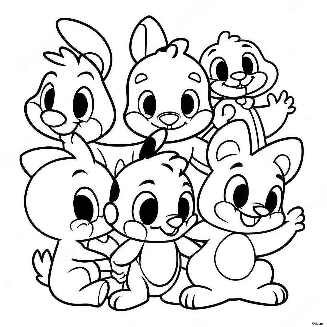 Adorable Baby Looney Tunes Characters Coloring Page 62618 51871