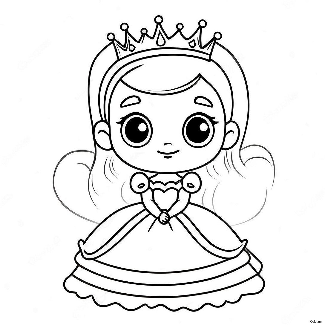Adorable Baby Princess In A Gown Coloring Page 15300 12820