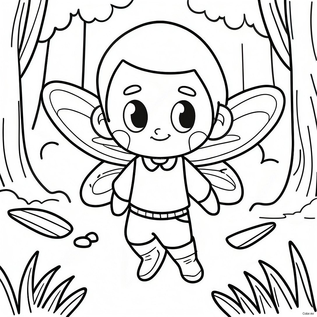 Adventurous Boy Fairy In The Forest Coloring Page 51335 42758