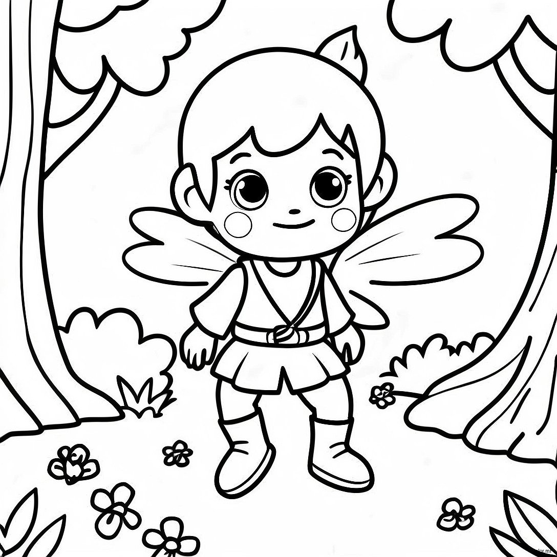Adventurous Boy Fairy In The Forest Coloring Page 51335 42760