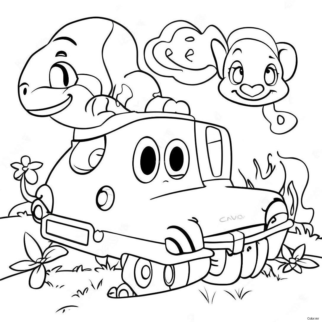 Adventurous Jungle Junction Animals Coloring Page 62478 51758