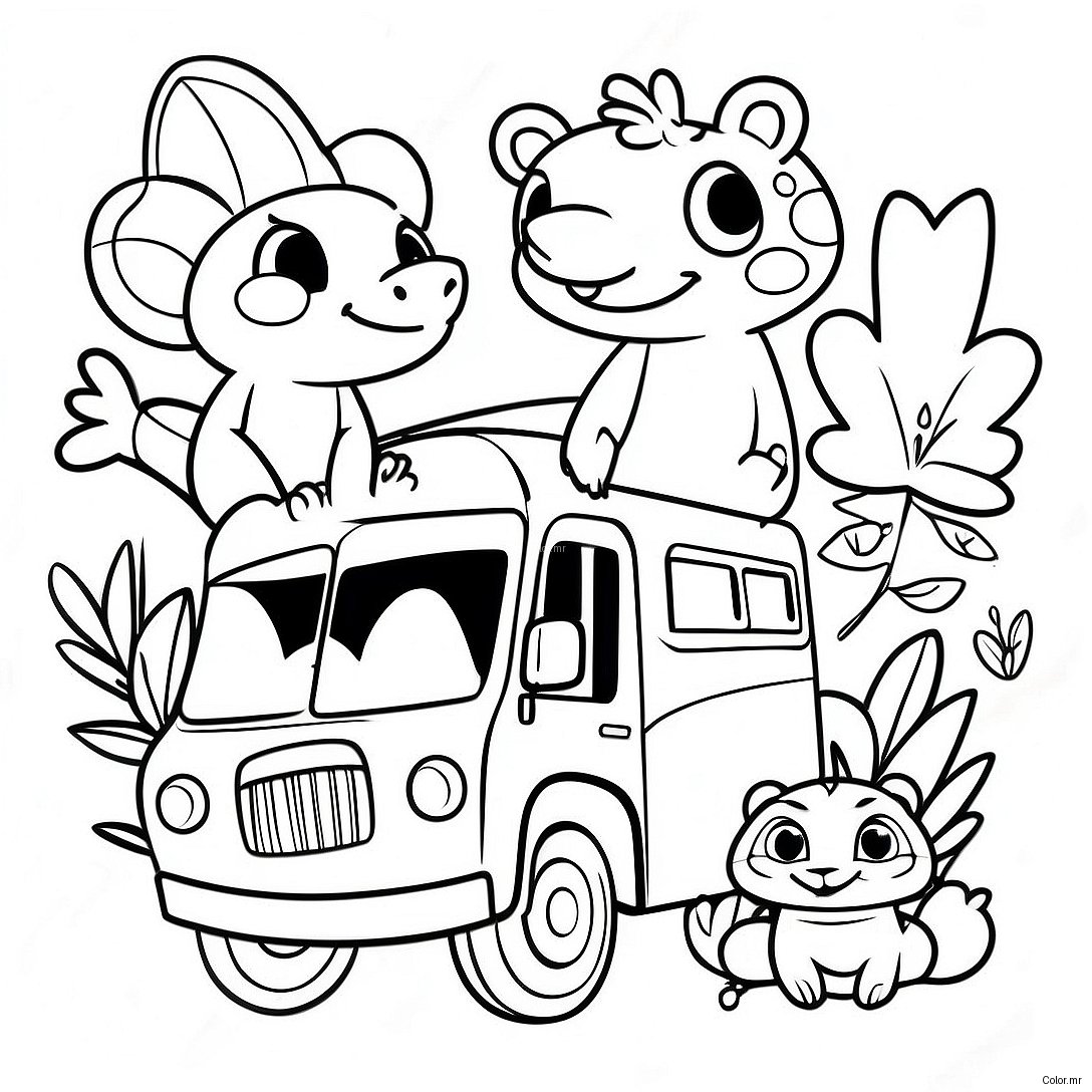 Adventurous Jungle Junction Animals Coloring Page 62478 51760