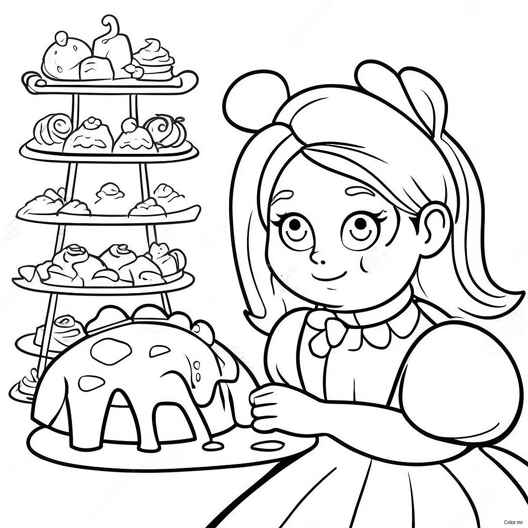 Alice In Wonderland Bakery Coloring Page 36945 30772
