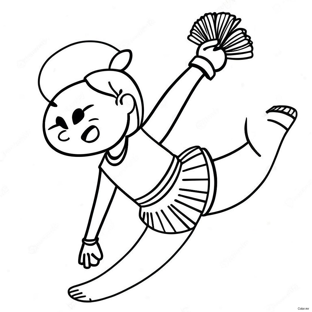 All Star Cheerleader Performing A Stunt Coloring Page 27944 25385