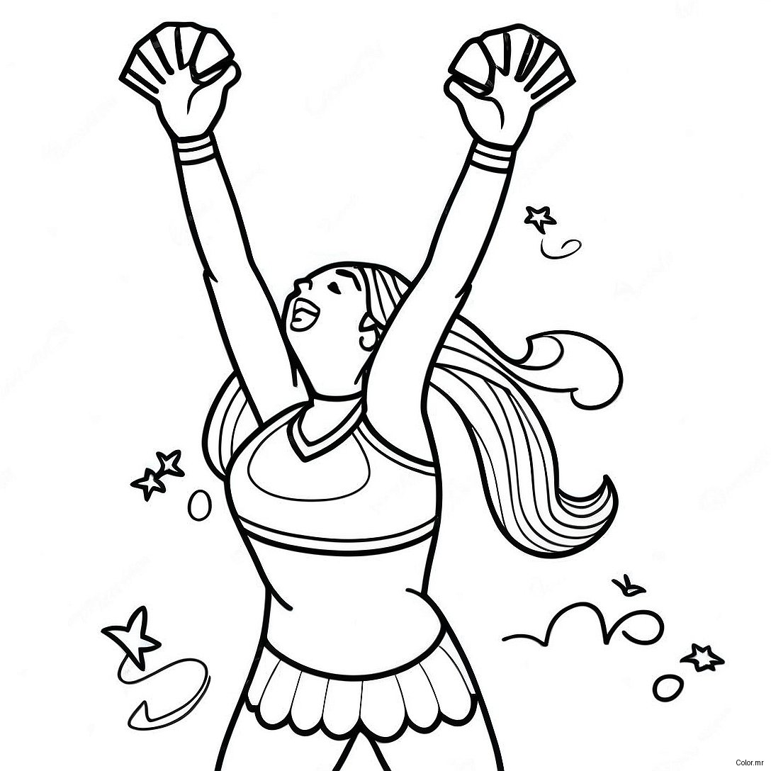 All Star Cheerleader Performing A Stunt Coloring Page 27944 25386