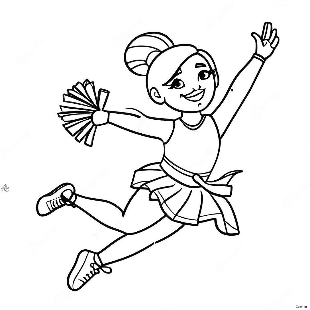 All Star Cheerleader Performing A Stunt Coloring Page 27944 25388
