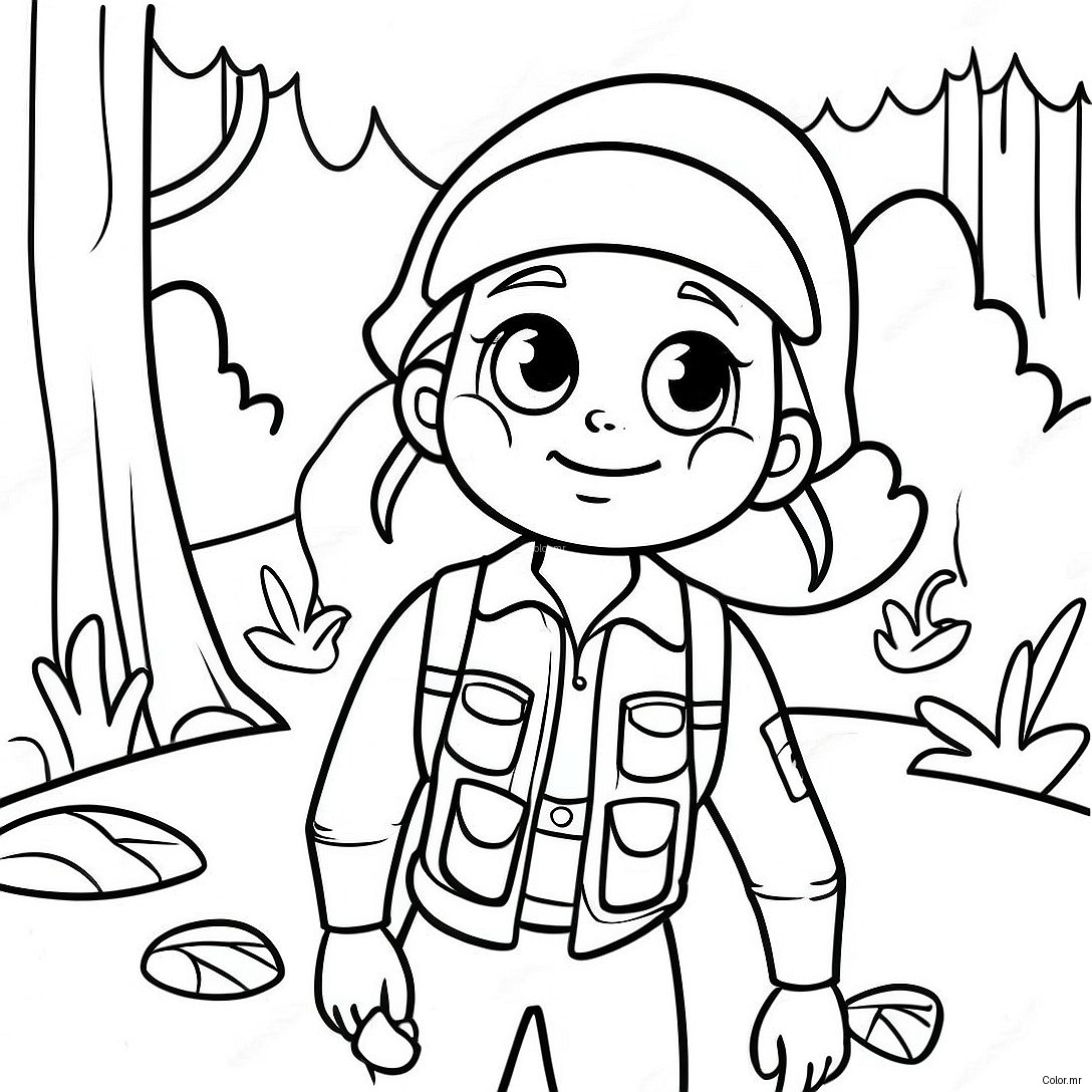 Amanda The Adventurer Exploring A Forest Coloring Page 10958 8981