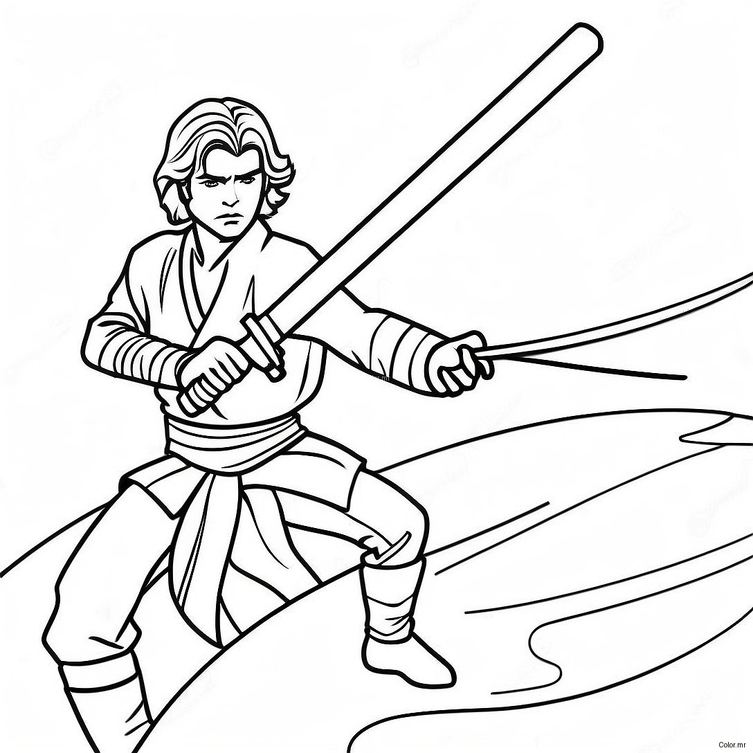 Anakin Skywalker Lightsaber Duel Coloring Page 28767 26032