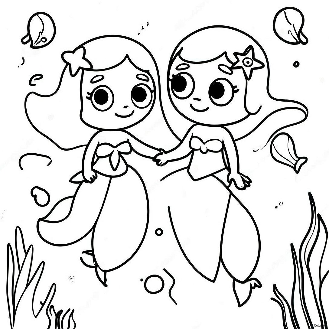 Ariel Sisters Underwater Adventure Coloring Page 23314 21389