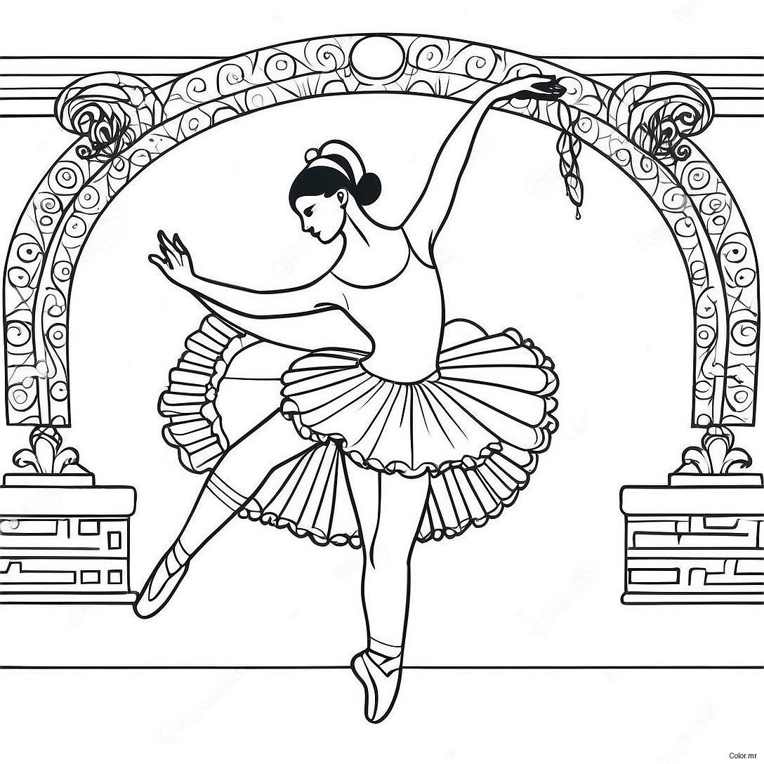 Ballet Dancer In Graceful Pose Coloring Page 49495 41098