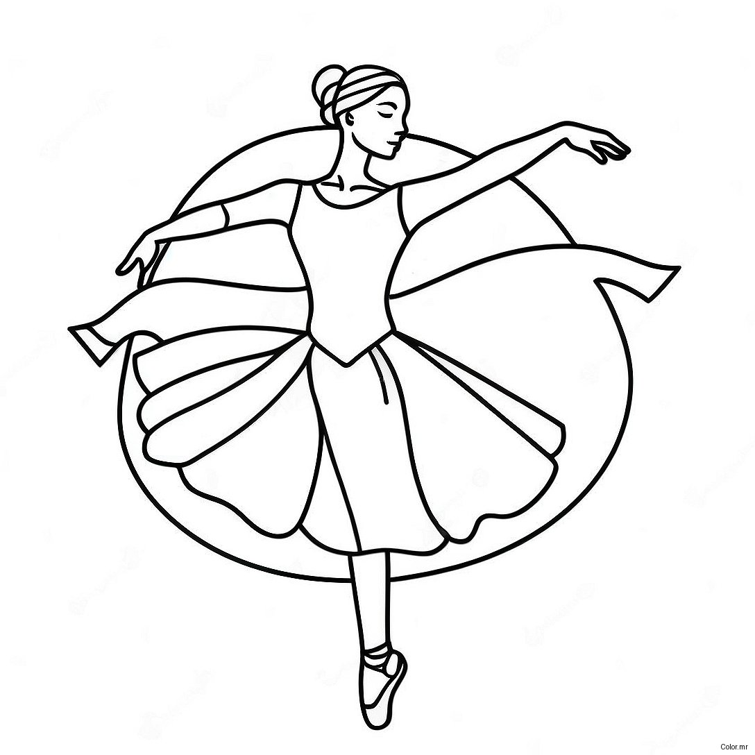 Ballet Dancer In Graceful Pose Coloring Page 49495 41099