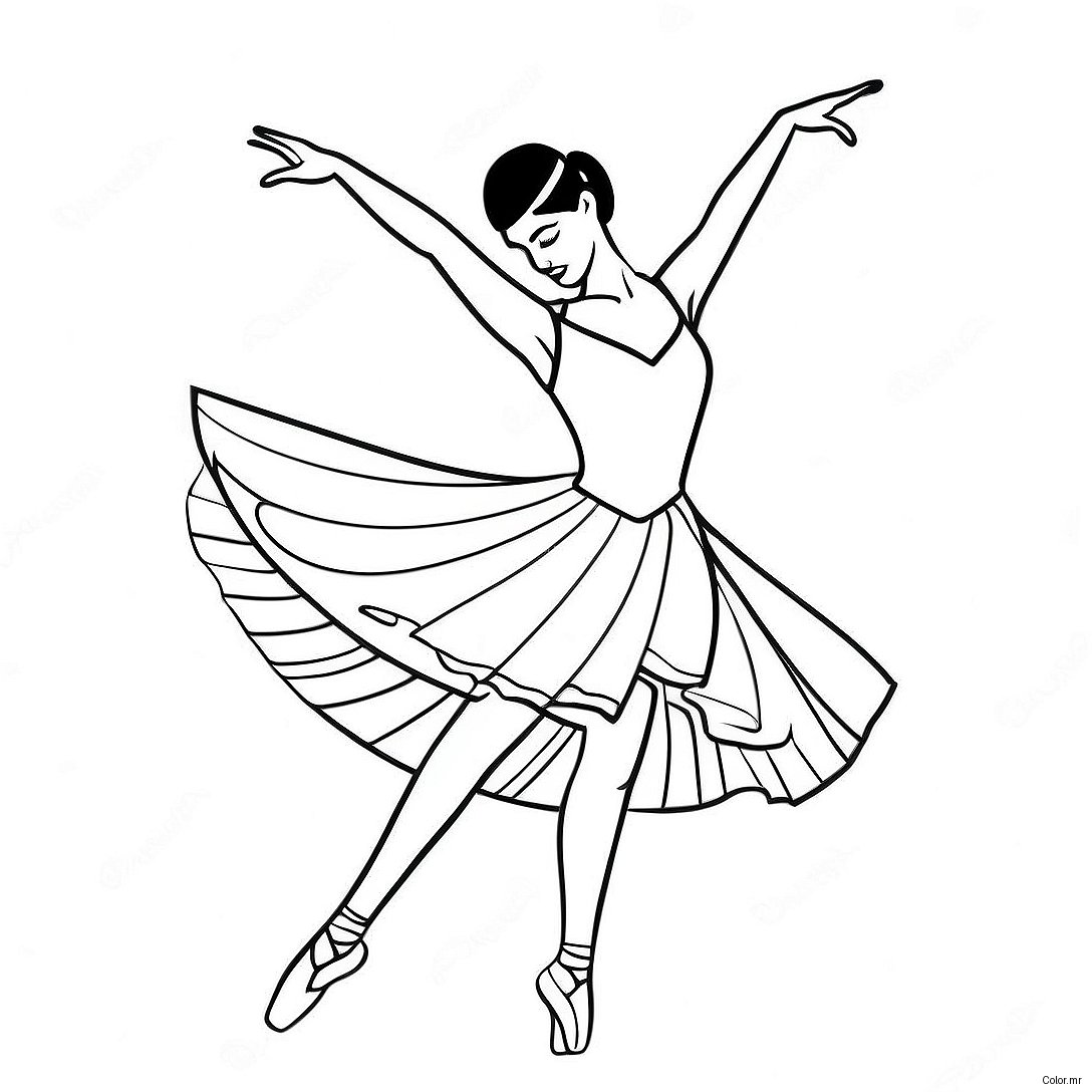 Ballet Dancer In Graceful Pose Coloring Page 49495 41100