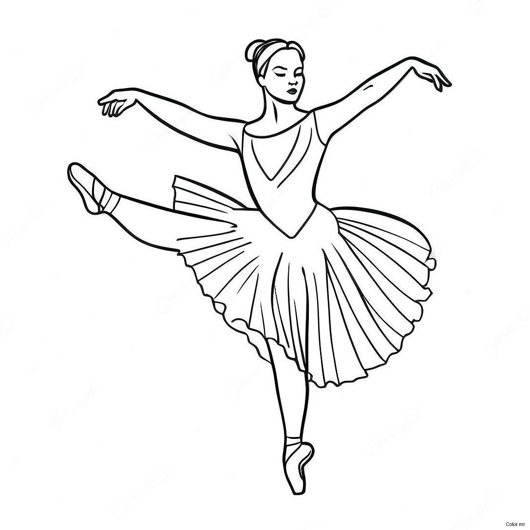Ballet Dancer In Graceful Pose Coloring Page 49495 41293