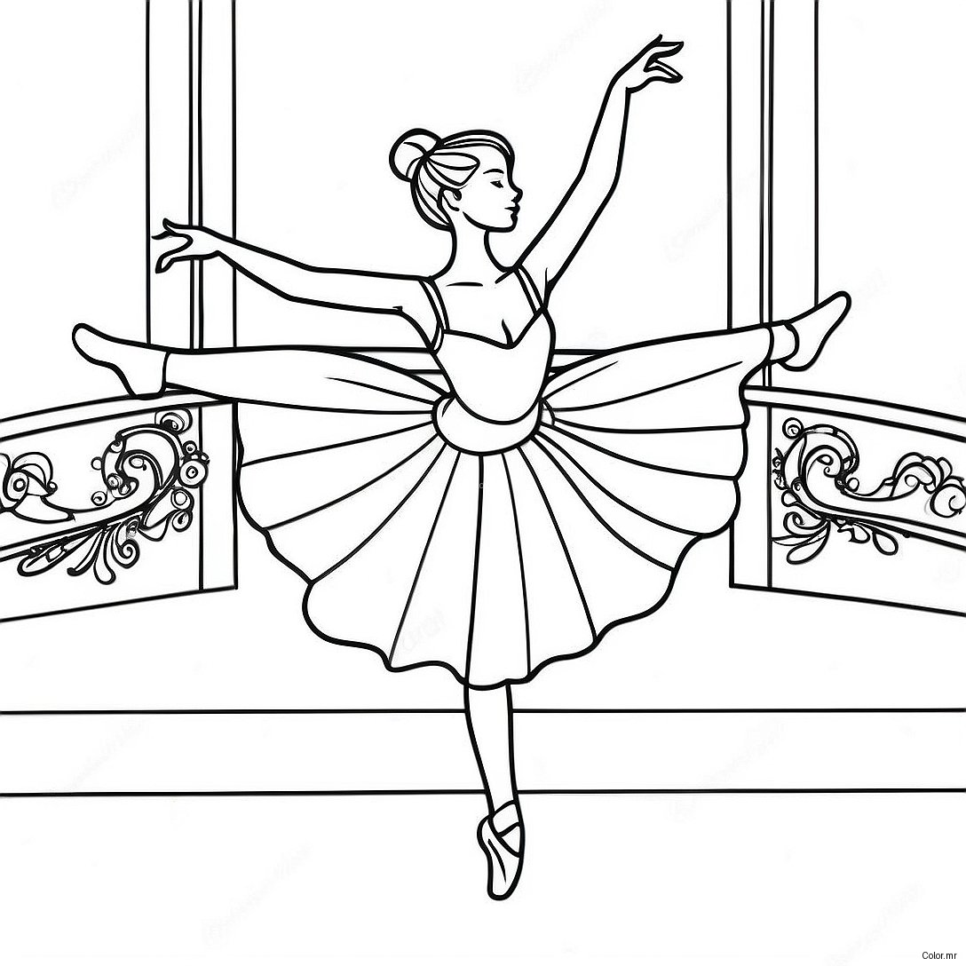 Ballet Dancer In Graceful Pose Coloring Page 49495 41294