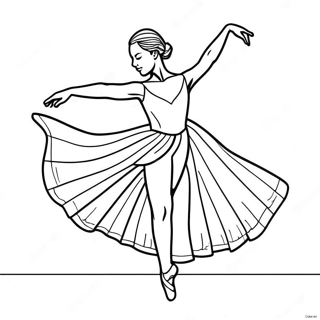 Ballet Dancer In Graceful Pose Coloring Page 49495 41295