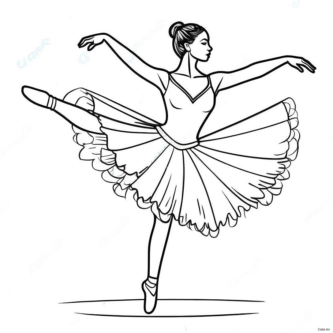 Ballet Dancer In Graceful Pose Coloring Page 49495 41296