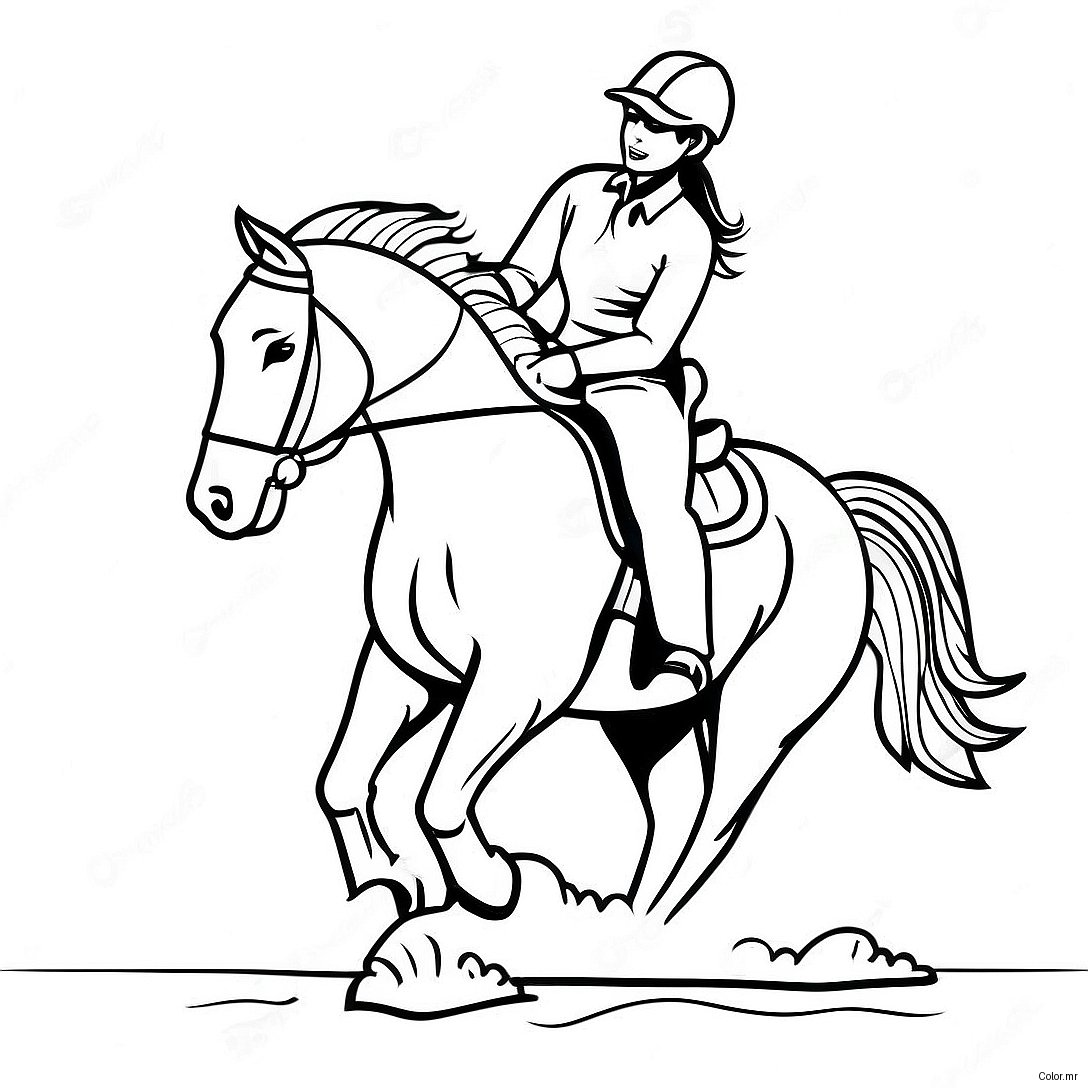 Barrel Racing Horse And Rider Coloring Page 14899 12310