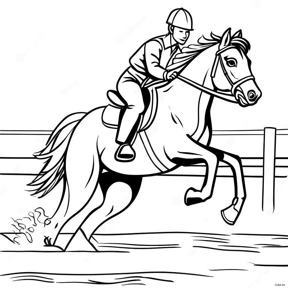 Barrel Racing Horse And Rider Coloring Page 14899 12311