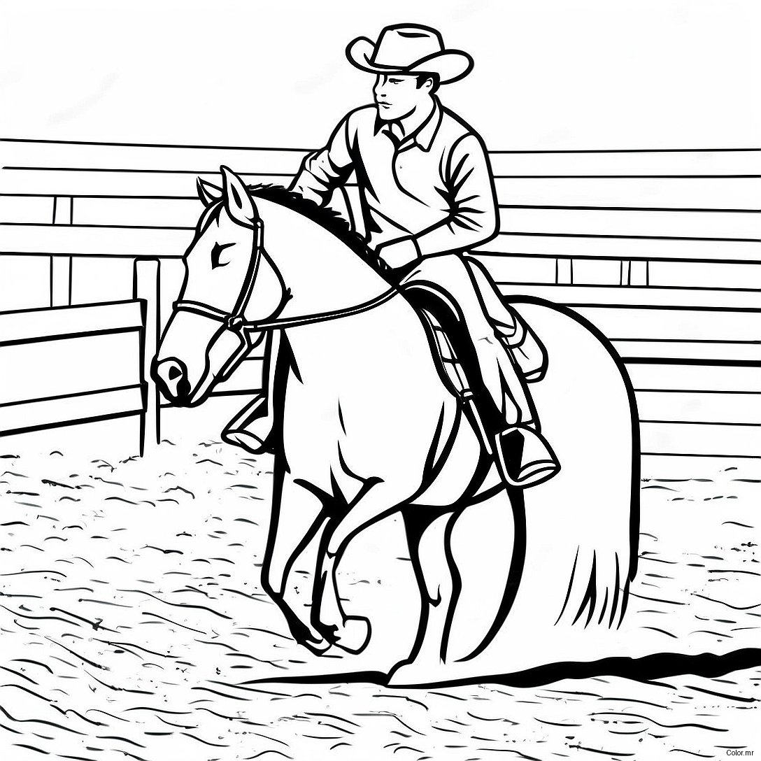 Barrel Racing Horse And Rider Coloring Page 14899 12325