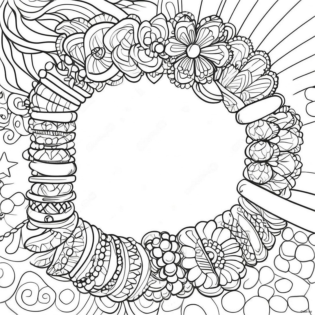 Beaded Friendship Bracelet Coloring Page 24064 22163