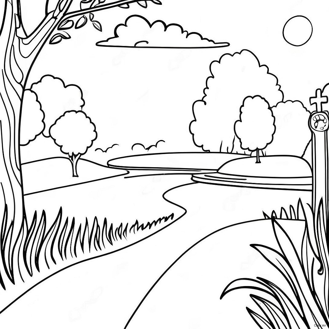 Beautiful Kentucky Bluegrass Landscape Coloring Page 28366 25717