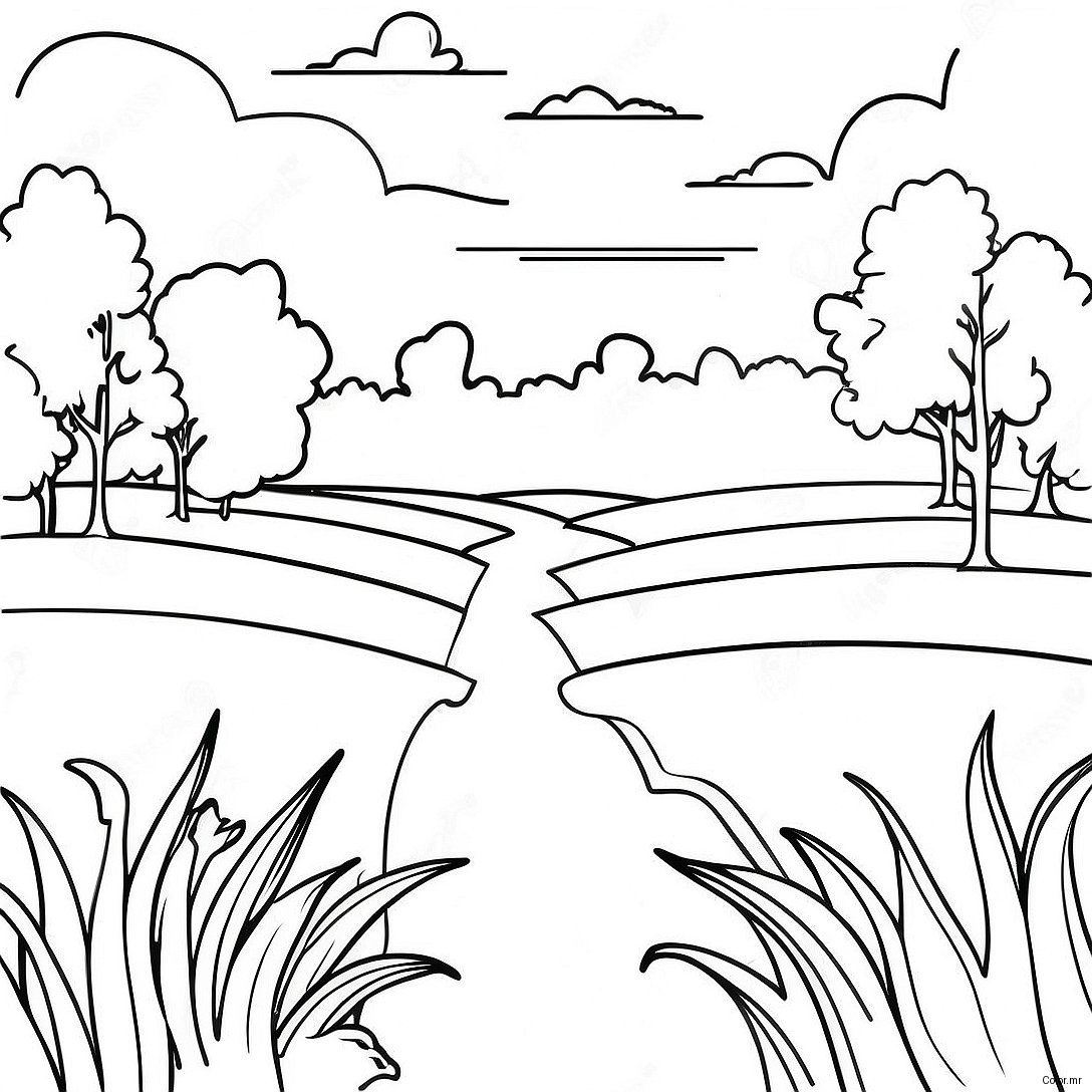 Beautiful Kentucky Bluegrass Landscape Coloring Page 28366 25720