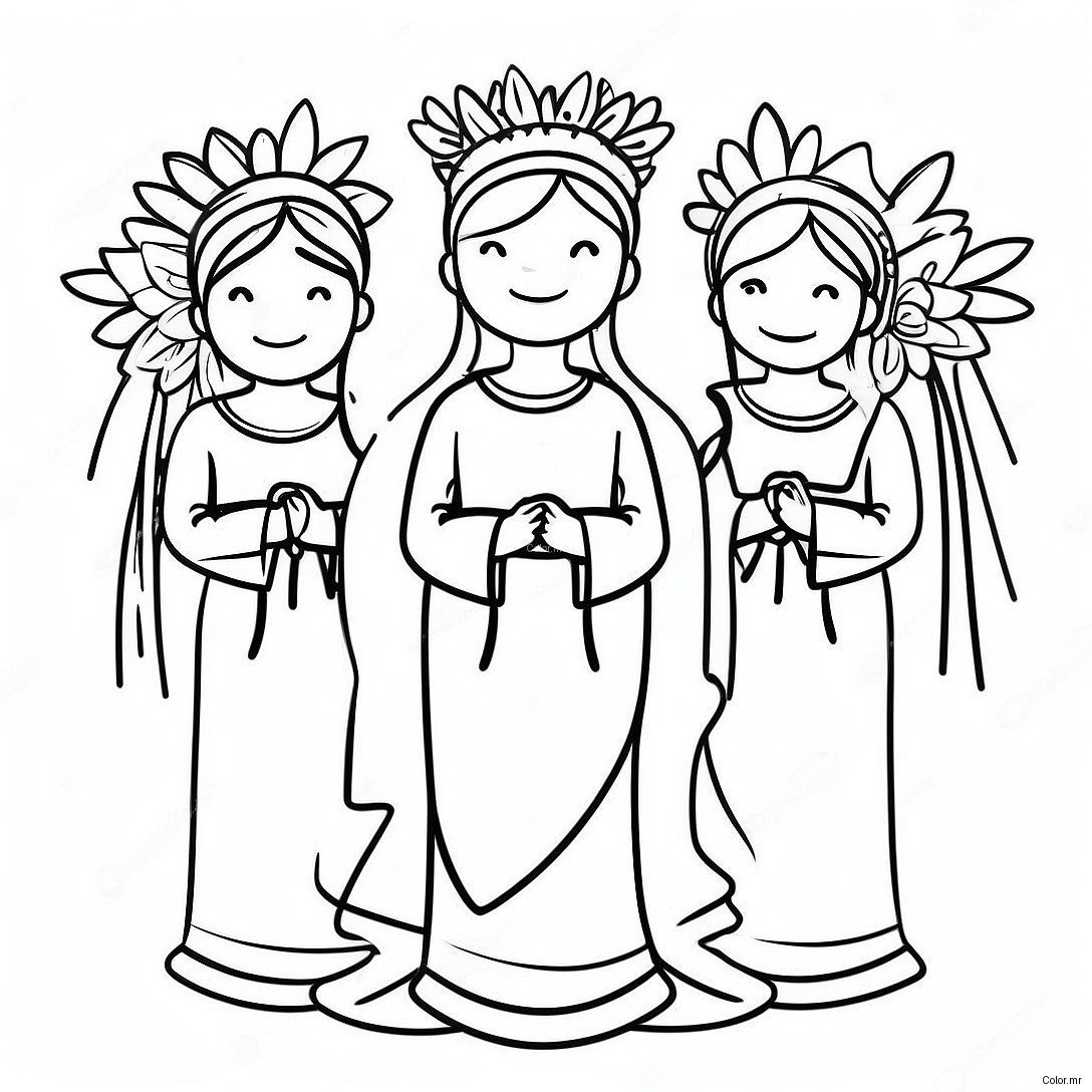 Beautiful May Crowning Ceremony Coloring Page 73576 60720
