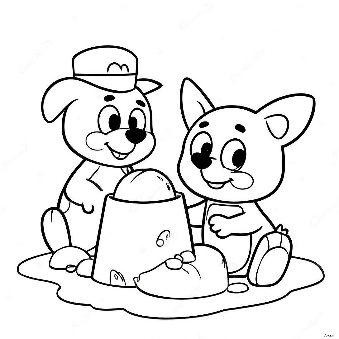 Bluey And Bingo Building Sandcastles Coloring Page 61987 51384