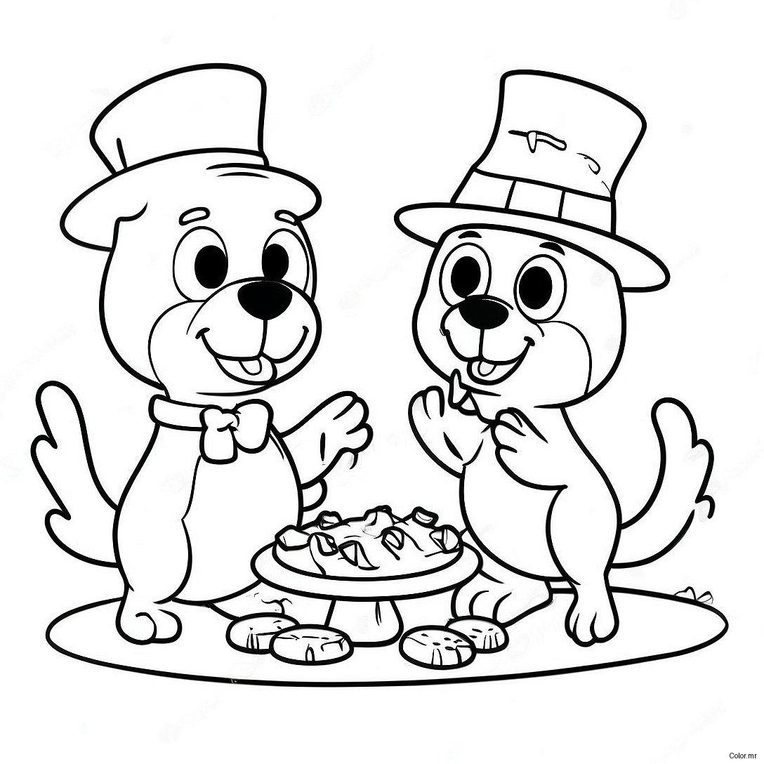 Bluey And Bingo Celebrating Thanksgiving Coloring Page 9477 7734