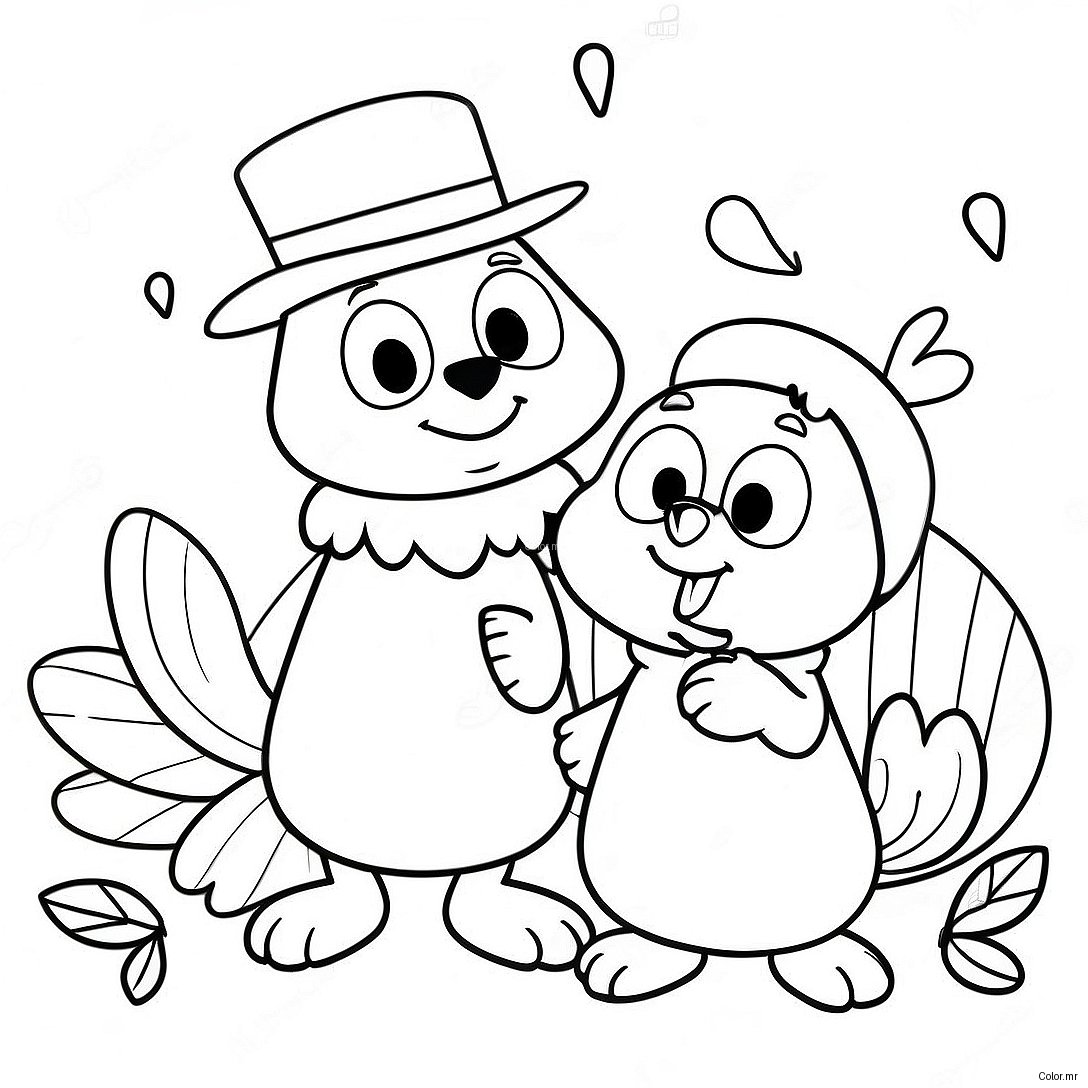 Bluey And Bingo Celebrating Thanksgiving Coloring Page 9477 7735