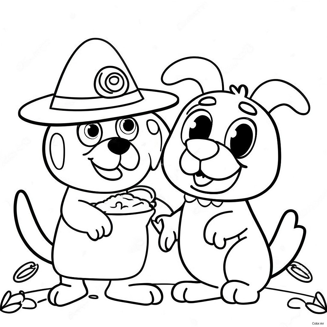 Bluey And Bingo Celebrating Thanksgiving Coloring Page 9477 7736