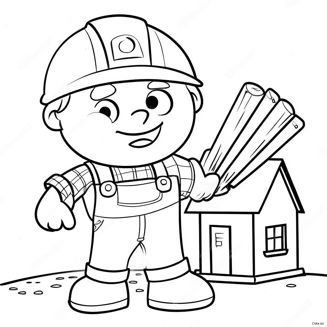 Bob The Builder Building A House Coloring Page 15420 13065