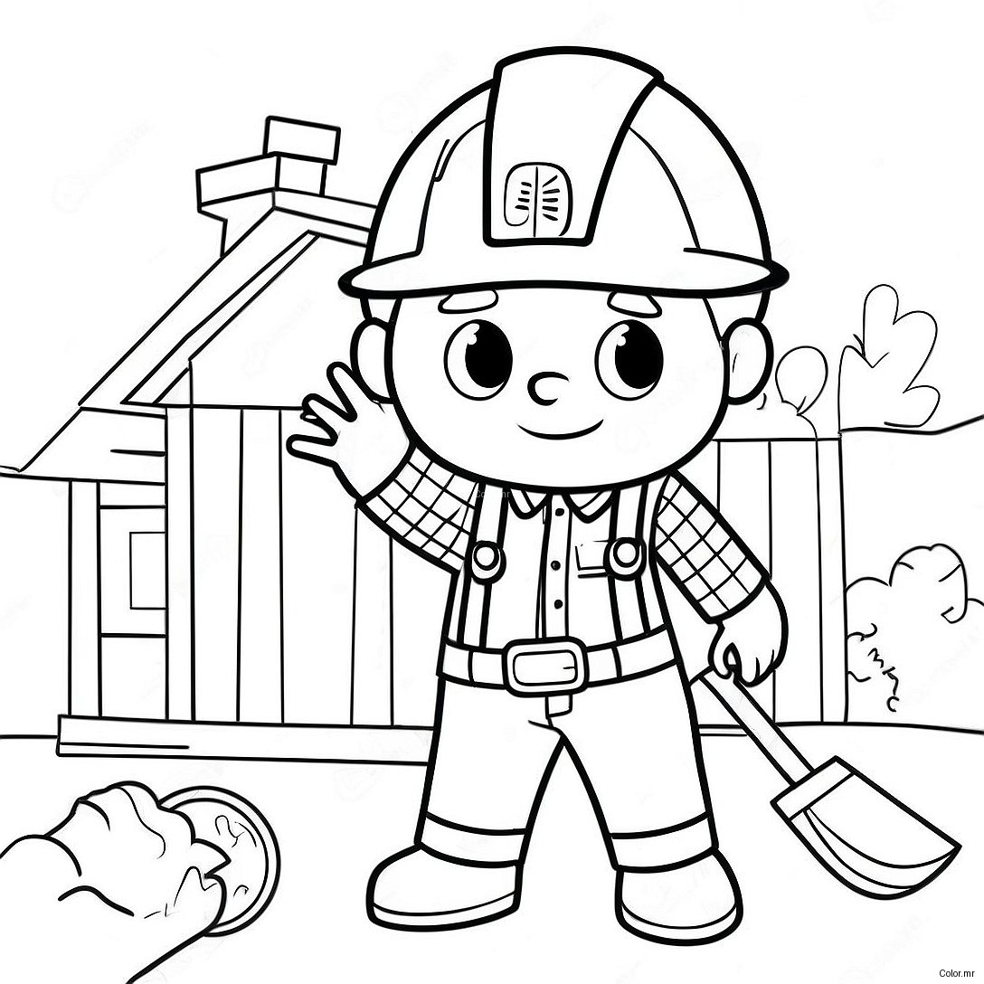 Bob The Builder Building A House Coloring Page 15420 13066