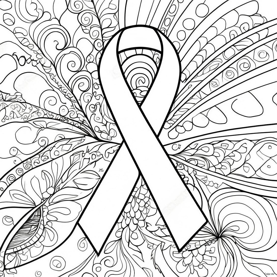 Breast Cancer Awareness Ribbon Coloring Page 8325 6751