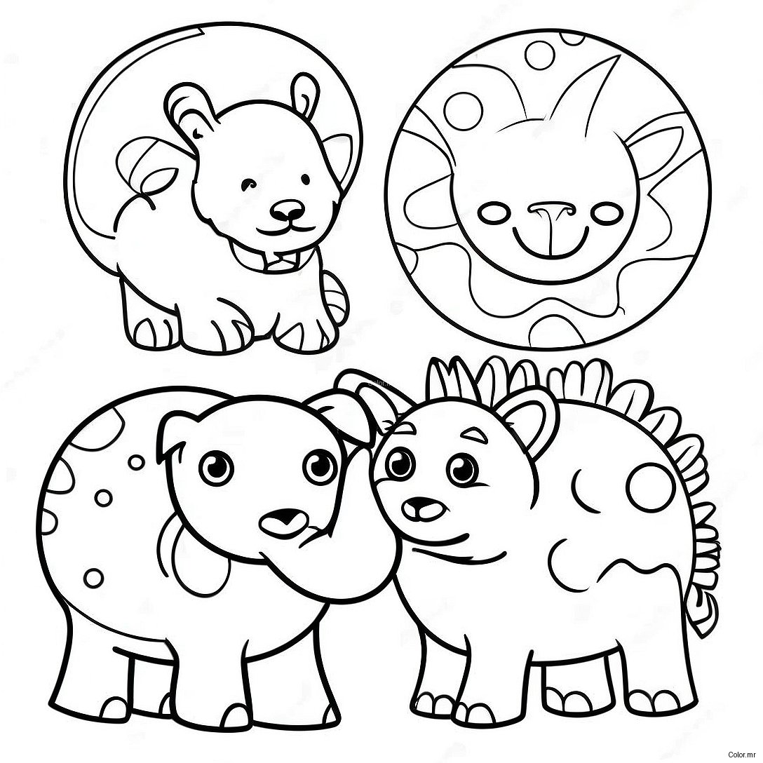 Bright Dot Marker Animals Coloring Page 12698 10565
