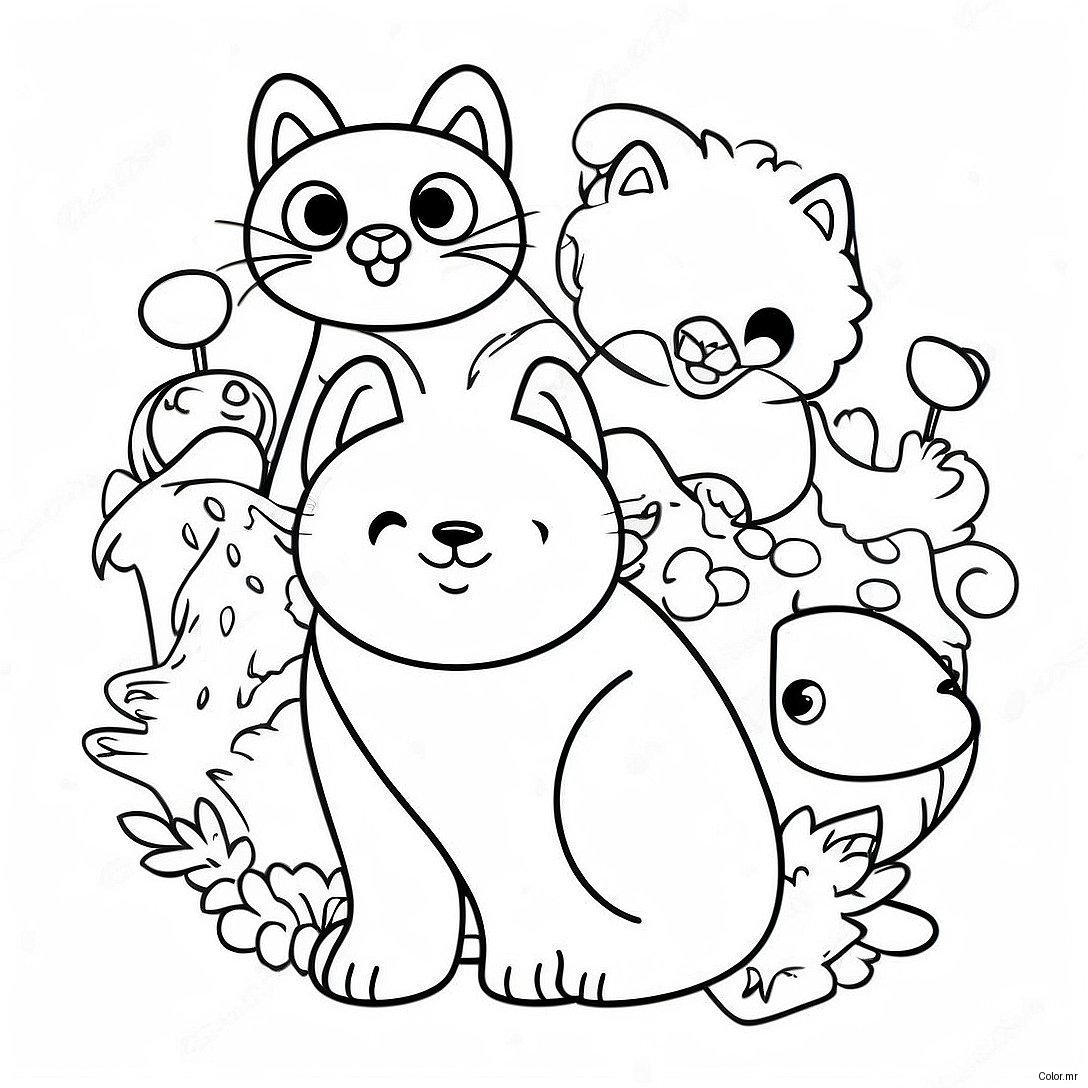 Bright Dot Marker Animals Coloring Page 12698 10567