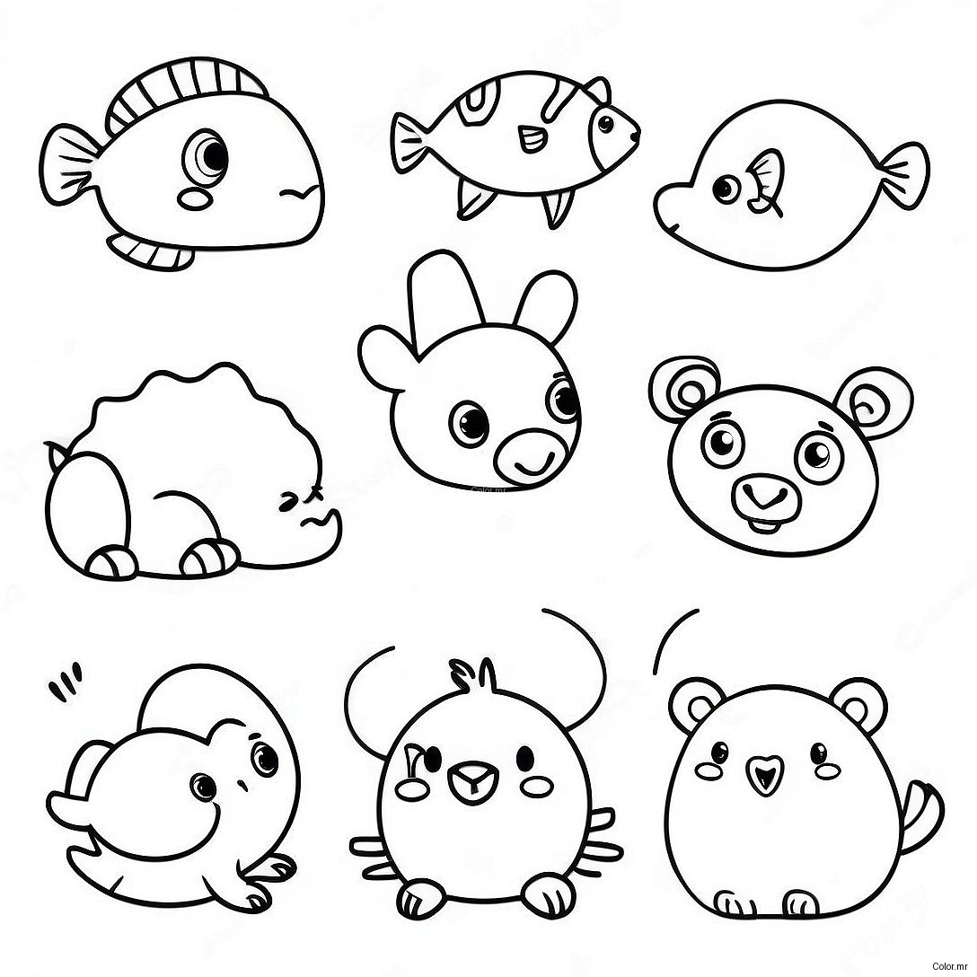 Bright Dot Marker Animals Coloring Page 12698 10568