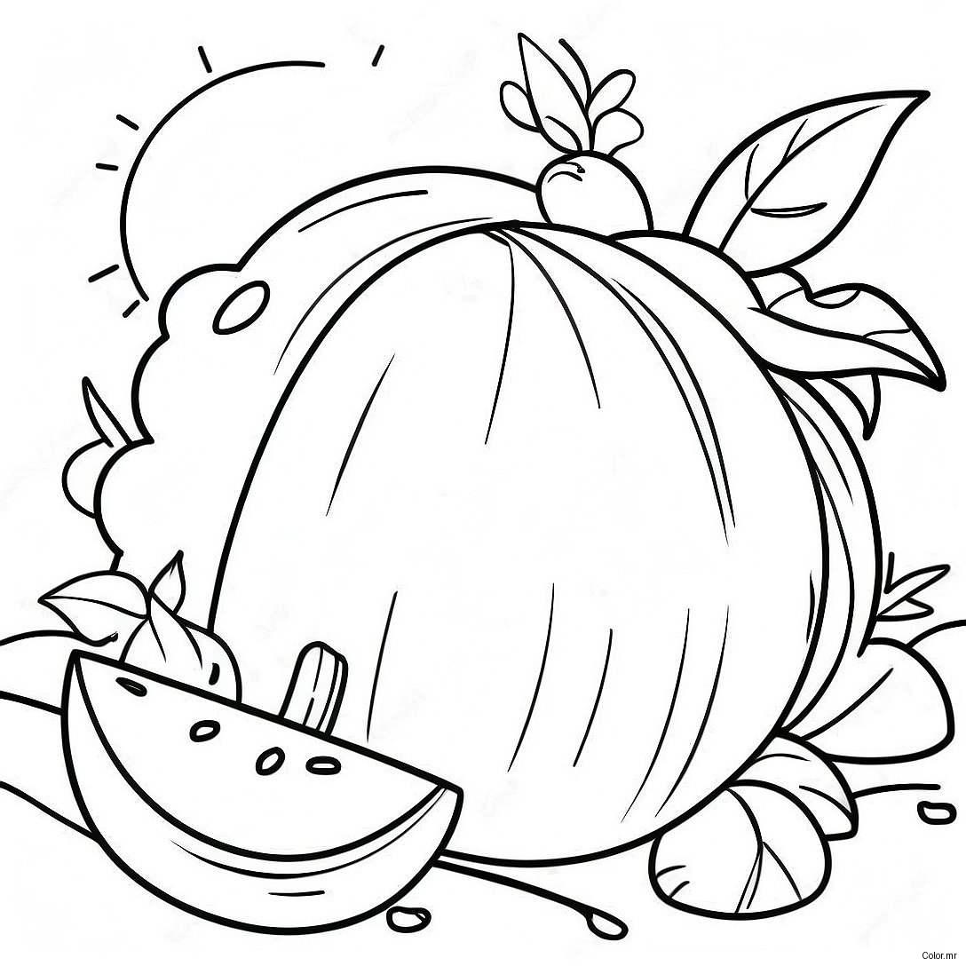 Bright Sunny Day With Melons Coloring Page 26137 23981