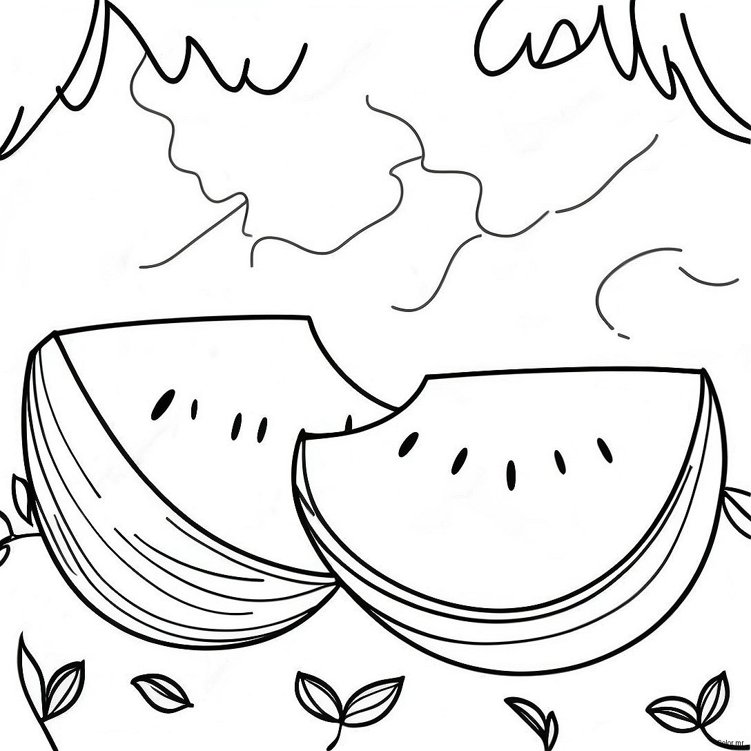 Bright Sunny Day With Melons Coloring Page 26137 23982