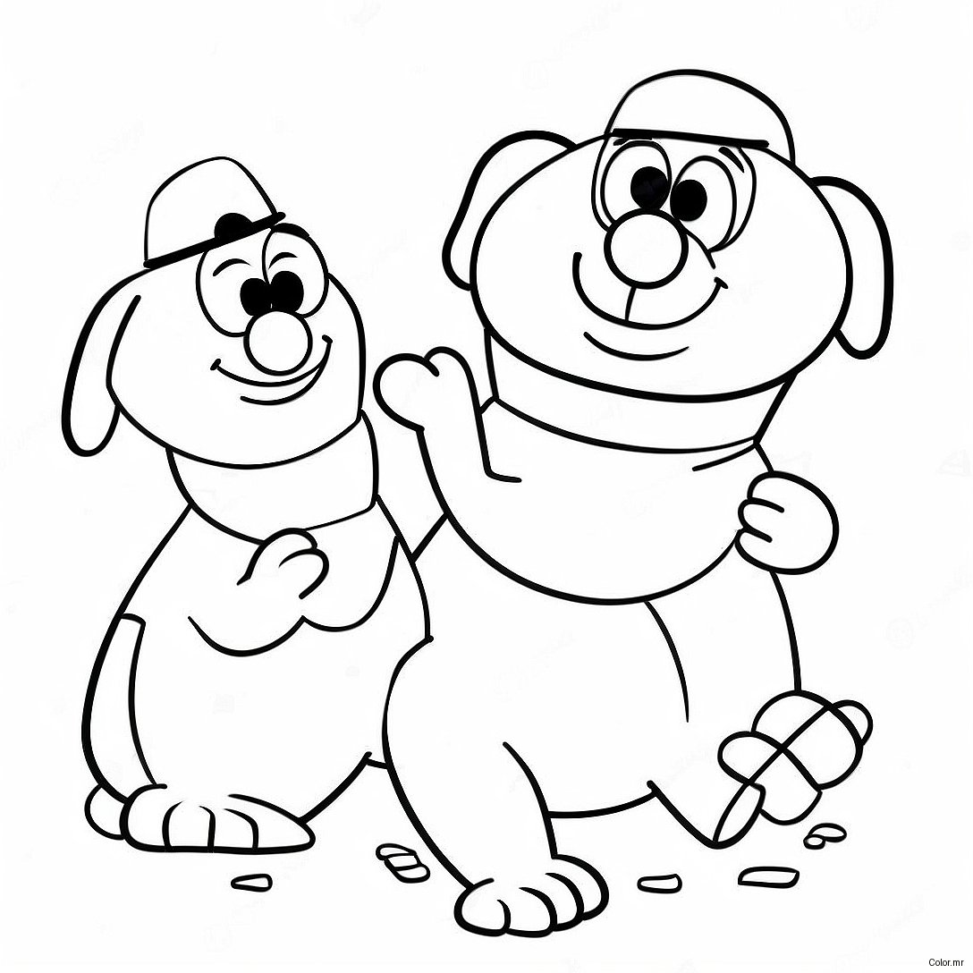 Burt And Ernie Playing With Toys Coloring Page 38317 31862