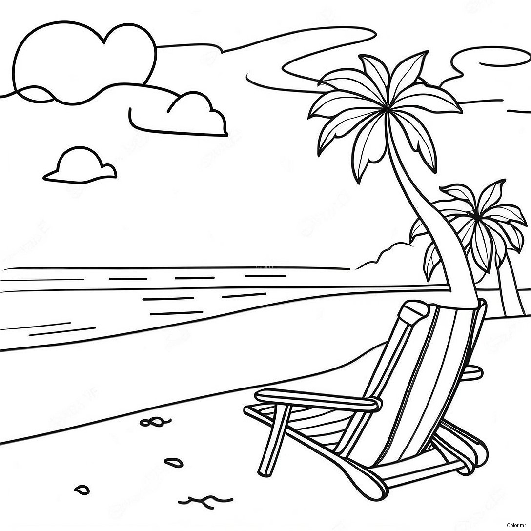 California Beach Sunset Coloring Page 15189 12726