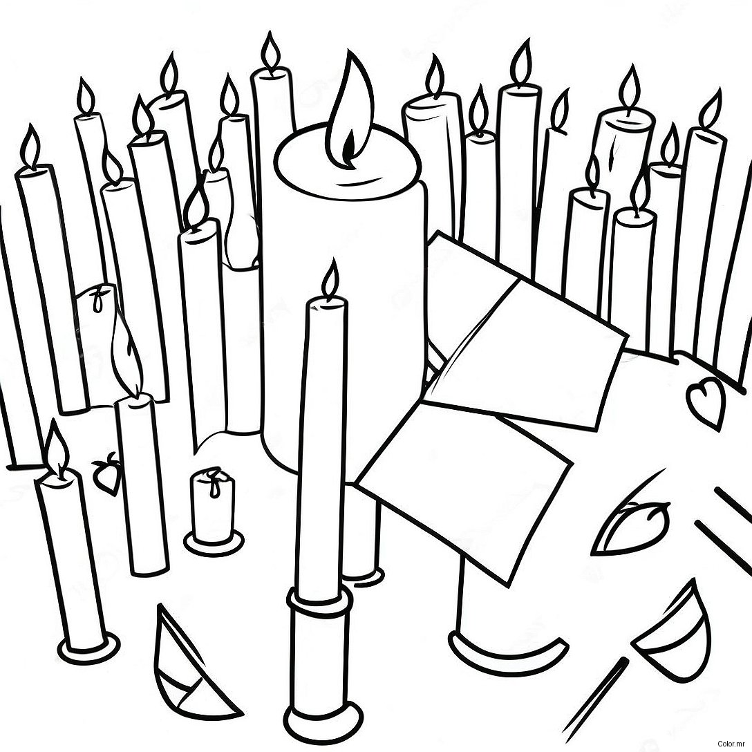 Candle Lighting Holocaust Coloring Page 48585 40372