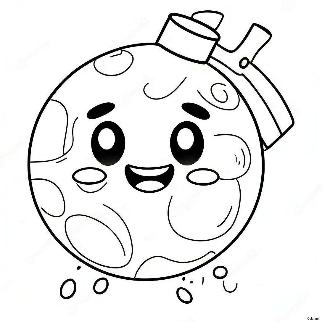 Cartoon Bomb With Happy Face Coloring Page 52287 43508
