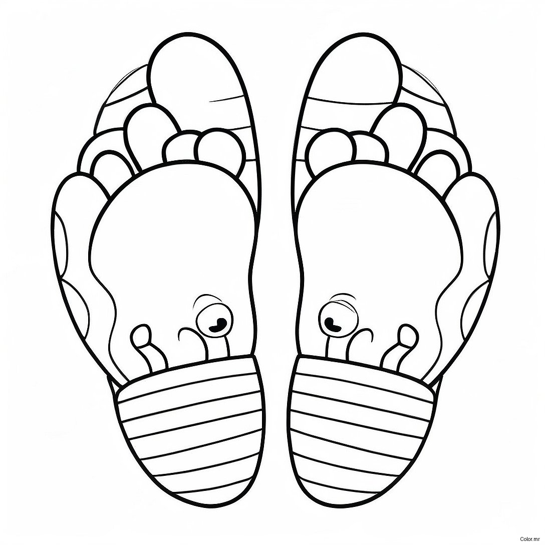 Cartoon Feet With Funny Socks Coloring Page 28436 25774