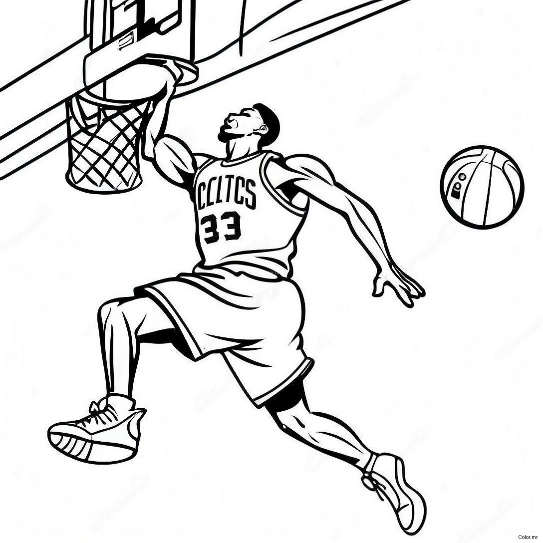 Celtics Basketball Player Dunking Coloring Page 11978 9807