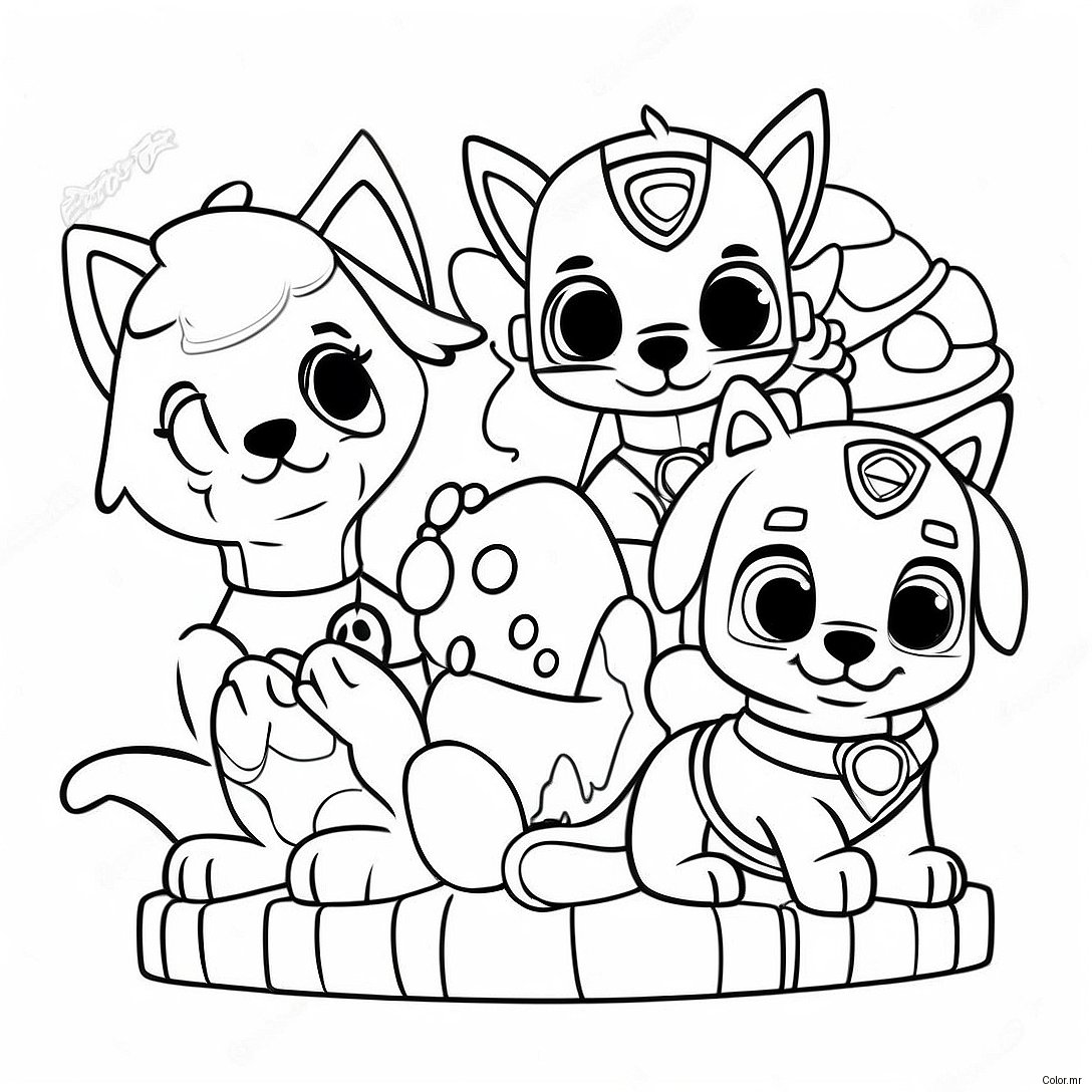 Charming Paw Patrol Characters Easter Coloring Page 21873 20256