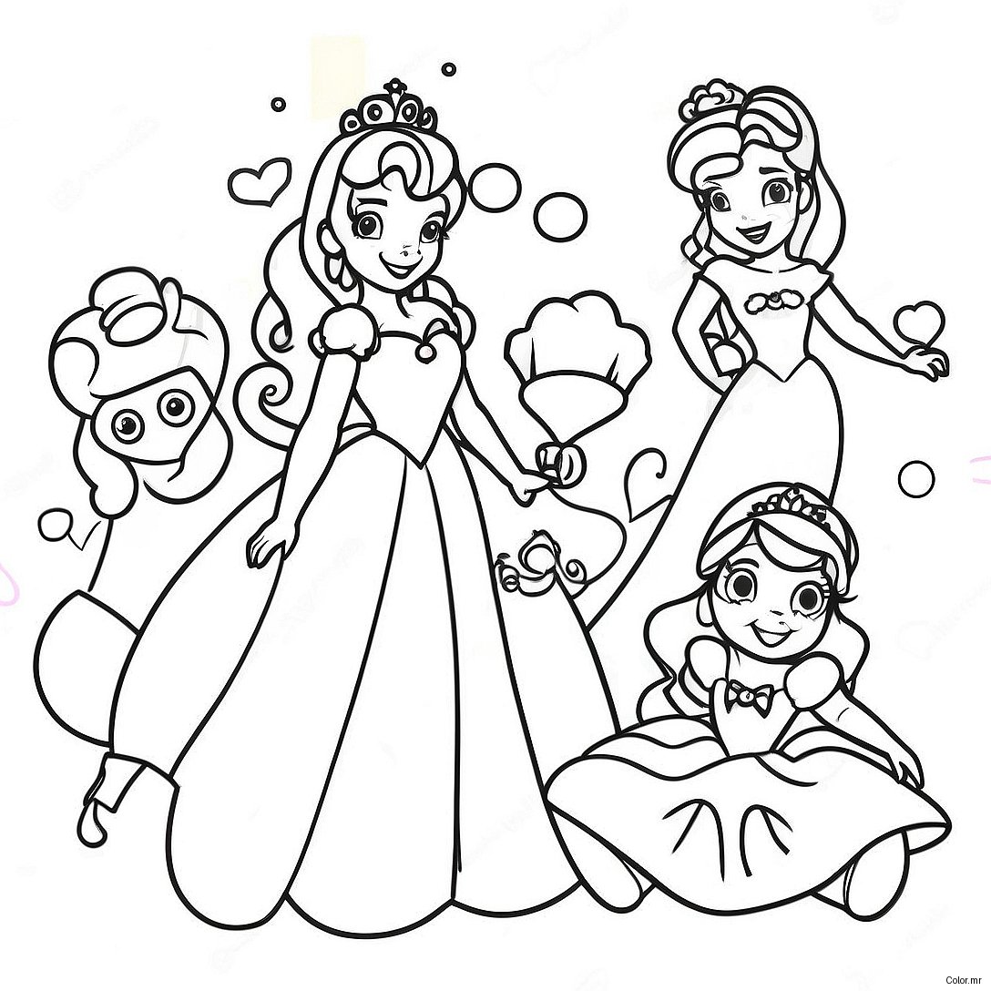 Cheerful Disney Princesses Get Well Soon Coloring Page 15080 12644