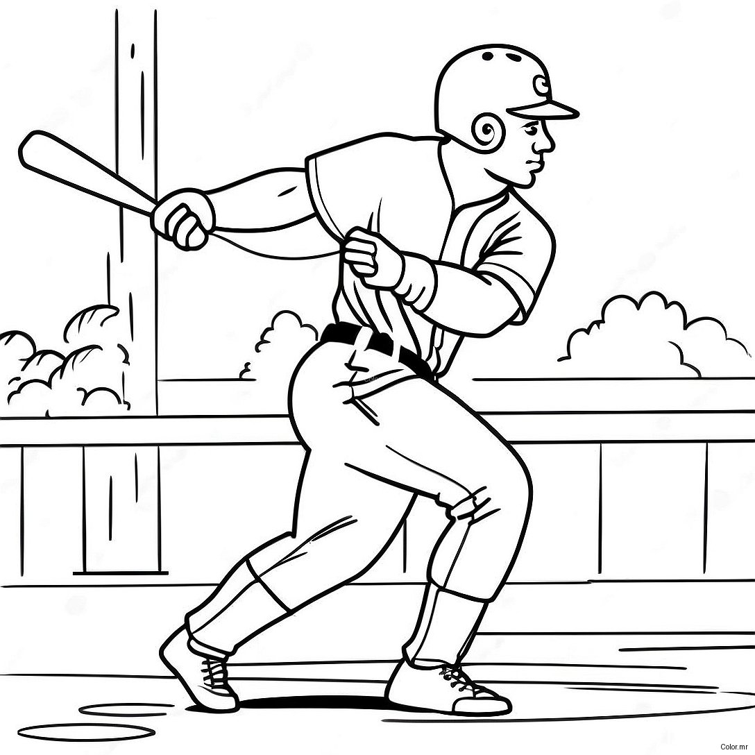 Cincinnati Reds Player Hitting Coloring Page 47625 39601