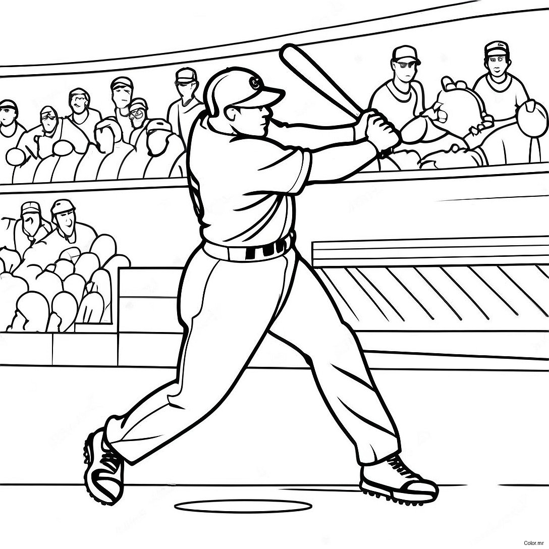 Cincinnati Reds Player Hitting Coloring Page 47625 39604