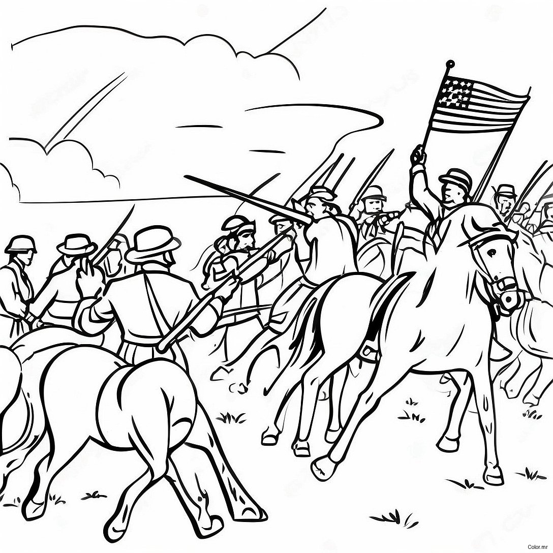 Civil War Battle Scene Coloring Page 15470 13105